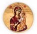 Virgin Mary of Jerusalem, Byzantine, Round, Holy Land Olive Wood Icon Magnet