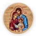 Holy Family, Byzantine, Round, Holy Land Olive Wood Icon Magnet