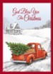 Red Truck Christmas Card with Magnet, Set of 18