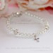 First Communion Pearl Bracelet with Cross and Crystals