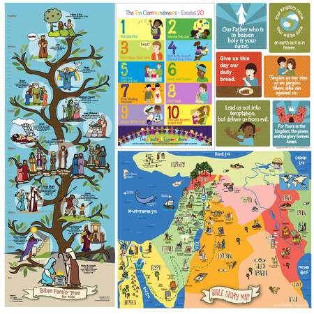 Sunday school Biblical map and poster set