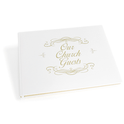 Our Church Guest Book, White Bonded Leather