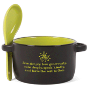 Live Simply, Love Generously- Personal Bowl w/ Spoon