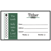 Tither Envelopes, 4.25 inch x 2.125 inch, Small, Package of  100