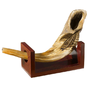 Large Wooden Ram's Horn Shofar Stand