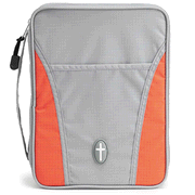 Ripstop Sport Bible Cover, Orange and Gray, Large  - 