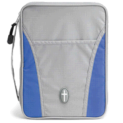 Ripstop Sport Bible Cover, Blue and Gray, Medium  - 