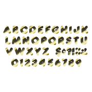 Gold (Metallic) 4 Inch Casual Uppercase Ready Letters (71 count)