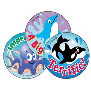 Sea Animals (Blueberry) Large Round Stinky Stickers  - 