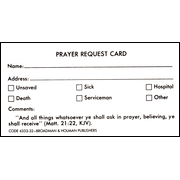 Prayer Request Card  - 