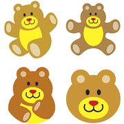 Teddy Bears SuperShapes Stickers  - 