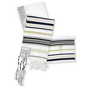 New Covenant Prayer Shawl, English Hebrew with Bag 73 x 33   - 