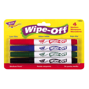 4-Pack Standard Colors Wipe-Off Markers   - 