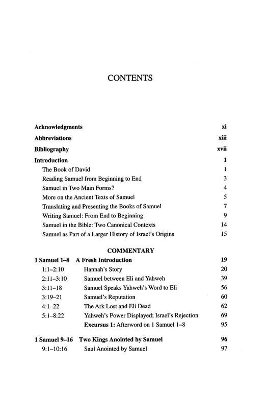 Table of Contents Preview Image - 3 of 13 - 1 & 2 Samuel: Old Testament Library [OTL] (Hardcover)