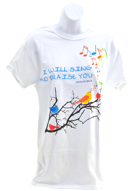 Sample Preview Image - 1 of 1 - I Will Sing and Praise You Shirt, White, XX-Large