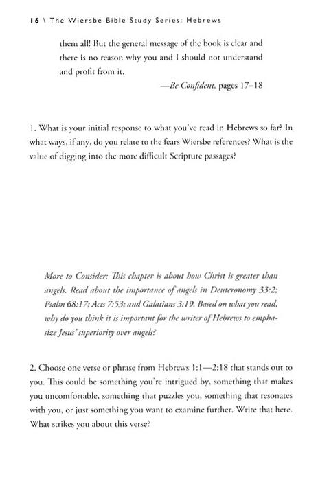 Excerpt Preview Image - 4 of 8 - Hebrews: The Warren Wiersbe Bible Study Series