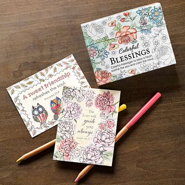 Coloring Cards - Colorful Blessings