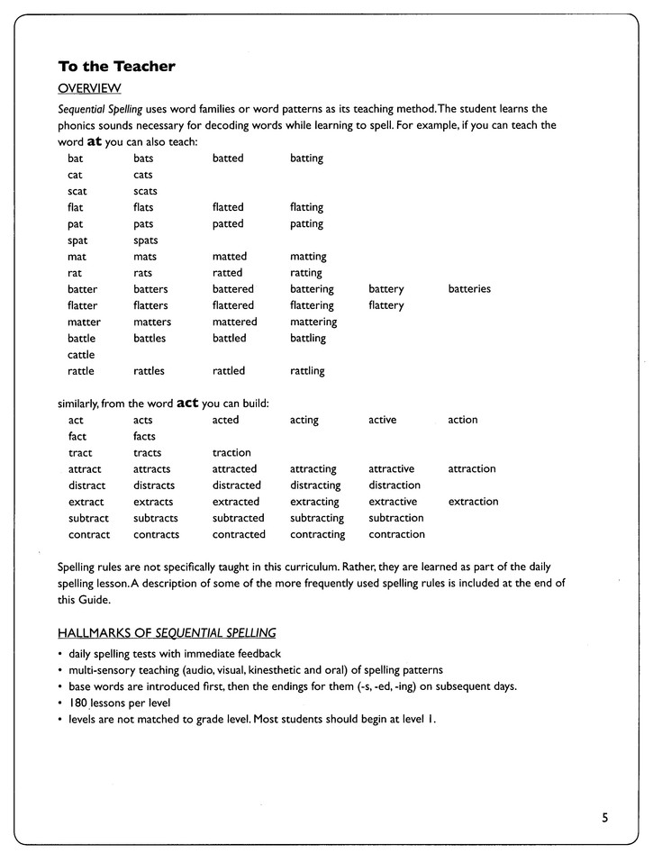 Sample Preview Image - 2 of 9 - Sequential Spelling, Level 3 - Teacher Guide & Student Response  Book, Revised Edition
