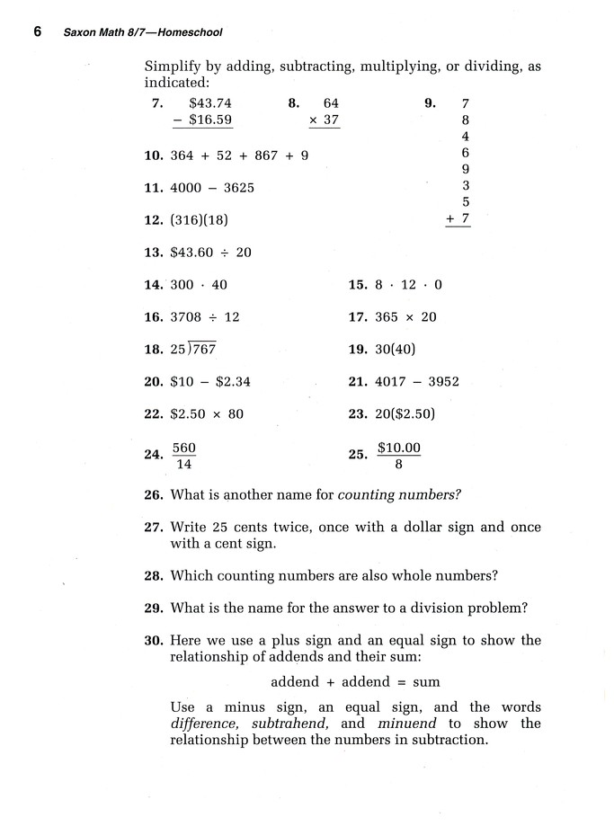 Saxon Math Grade Answer Key