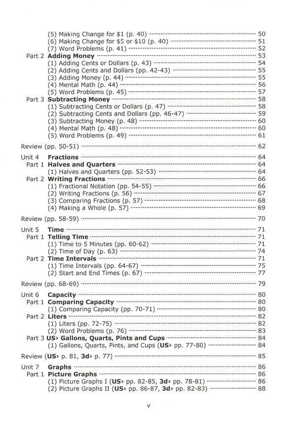 Table of Contents Preview Image - 3 of 10 - Singapore Math Primary Math Home Instructor's Guide 2B