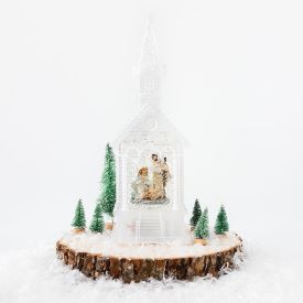 Nativity Church Snow Glitter