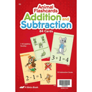 Abeka K5 Addition and Subtraction Animal Flashcards (84  cards)