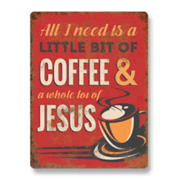 Details about   I Just Need A Little Bit Of Coffee And A Whole Lot Of Jesus Funny Illustrated 
