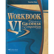 Abeka Workbook VI for Handbook of Grammar & Composition Teacher Key
