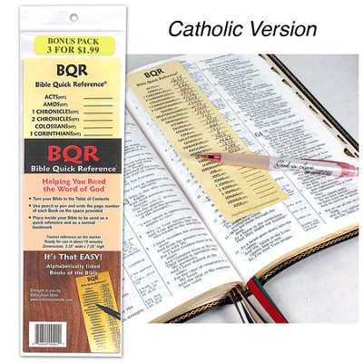 Basic Catholic Bible Reference Bookmark, Pack of 3   - 