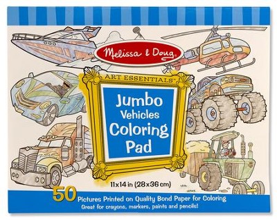 Vehicles, Jumbo Coloring Pad  - 