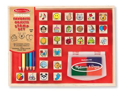 NEW Melissa & Doug Wooden Stamp Activity Set Horse Stable with Colored Pencils 