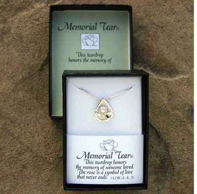 Memorial Tear Moulded Sterling Silver Pendant   -     By: Kathy Bernu

