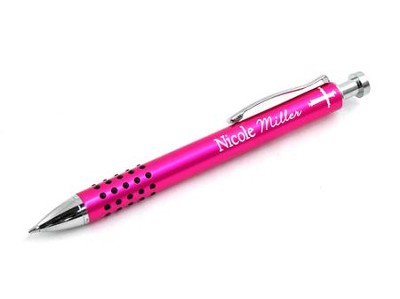 Personalized, Pink Metal Cross Pen With Grip   - 