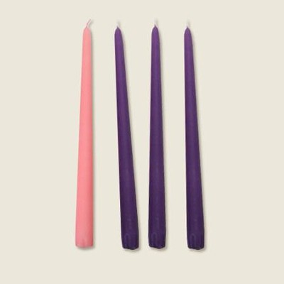 Advent Candles, 7/8 x 10, Set of 4 with Purple    - 