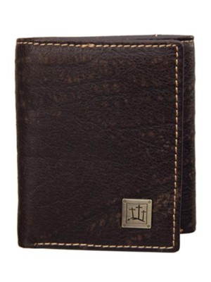 Three Crosses, Leather Wallet, Brown - Christianbook.com