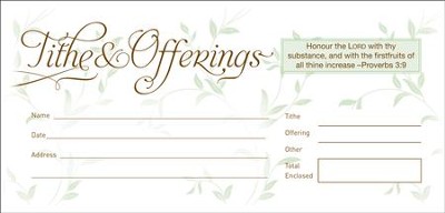 Tithe & Offerings (Proverbs 3:9) 52 Envelopes, Bill size  - 