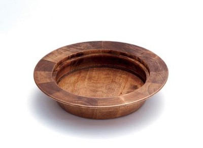 Antique Maple Finish Wood Stacking Bread Plate  - 