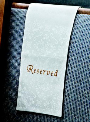 Embroidered Jacquard Pew Reserve Cloth, White, Set of 4   - 