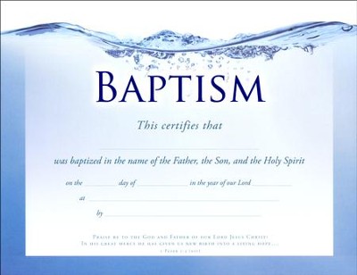 baptism certificate christianbook baptismal