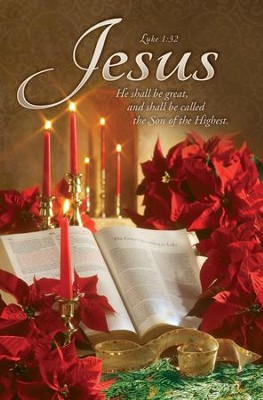 Christmas--Poinsettia, Bible, Candles Bulletins, 100 - Christianbook.com