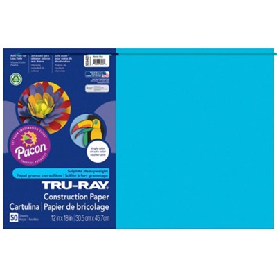Tru Ray Atomic Blue 12X18 Fade Resistant Construction Paper  - 