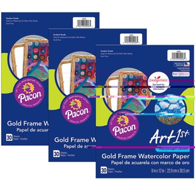 Art1St Gold Frame Watercolor paper, 30 sheets per pack   - 