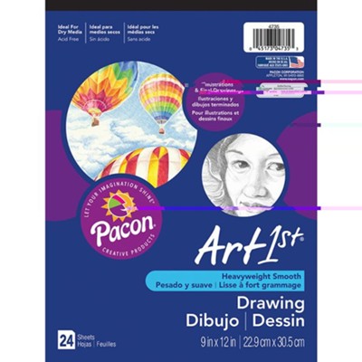 Art1St Drawing Pad 9X12 24Sht Per Pk Wht  - 