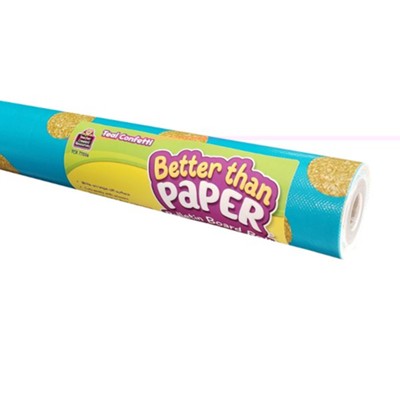 Better Than Paper &#174 Bulletin Board Roll, 4&#034 x 12&#034, Teal Confetti, Pack of 4  - 