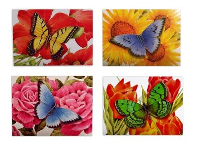 Die-Cut Butterfly, Floral, Blank Note Cards - Christianbook.com