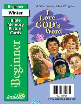 I Love God's Word Beginner (ages 4 & 5) Mini Bible  Memory Picture Cards  - 