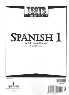 BJU Press Spanish 1 Tests (Second Edition)  - 