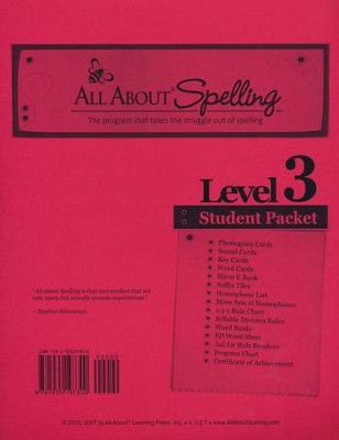 All About Spelling Level 3 (Additional Student Pack)   -     By: Marie Rippel
