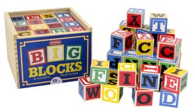 ABC Wood Blocks, Large, Set of 48  - 