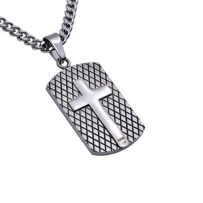 Courageous Diamond Back Shield Cross Necklace, Silver - Christianbook.com